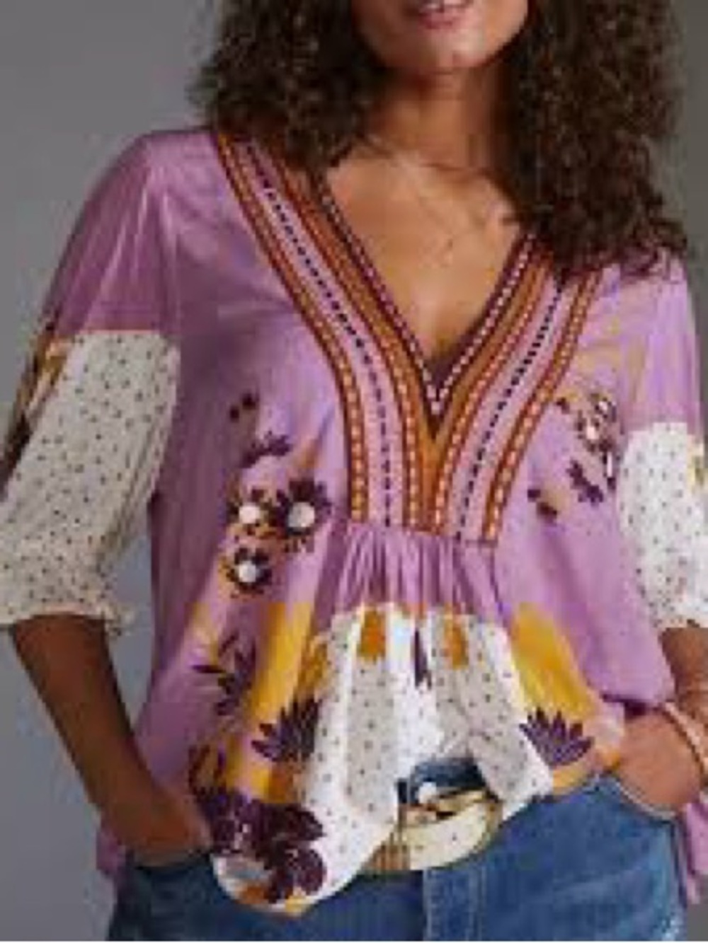 Bl^nk London Stephanie Blouse Size Petite Medium Boho Floral